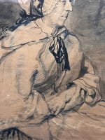 Dessin ancien portrait femme Hollande coiffe 19ème Madame Ten Kate Van Loo - Miniature 2