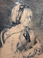 Dessin ancien portrait femme Hollande coiffe 19ème Madame Ten Kate Van Loo - Miniature 3