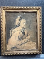 Dessin ancien portrait femme Hollande coiffe 19ème Madame Ten Kate Van Loo - Miniature 9