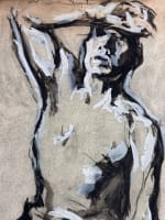 Dessin Jean Terles Beaux Arts portrait d'homme à genoux torse nu académie 1930 - Miniature 3