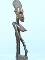 Ancienne statue africaine Massengo maternité féminité 1950 bois sculpté palmier - Miniature 2