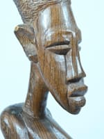 Ancienne statue africaine Massengo maternité féminité 1950 bois sculpté palmier - Miniature 3
