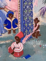 Ancien dessin portrait Temple oriental Page art déco René Paulz suiv. Erté - Miniature 4