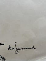 Ancien dessin animalier encre grand coq 1950 signé Daniel Du Janerand - Miniature 6