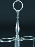 Ancien vinaigrier huilier XIXe Christofle métal argenté cristal serviteur - Miniature 7