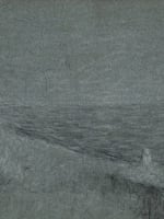 Ancien dessin bord de mer Vue de Collioure paysage marine Achille Laugé 1920 - Miniature 1