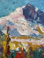 Beau tableau ancien neige montagne Alpes Grésivaudan Dents de Crolles Debono HST - Miniature 5