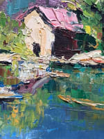 Beau tableau ancien neige montagne Alpes Grésivaudan Dents de Crolles Debono HST - Miniature 7