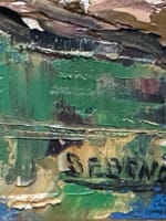 Beau tableau ancien neige montagne Alpes Grésivaudan Dents de Crolles Debono HST - Miniature 9