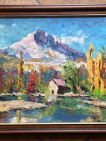 Beau tableau ancien neige montagne Alpes Grésivaudan Dents de Crolles Debono HST - Miniature 12