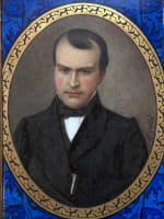 Tableau ancien plaque porcelaine portrait femme homme costume Yvetot Limoges x 2 - Miniature 2