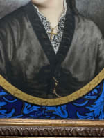 Tableau ancien plaque porcelaine portrait femme homme costume Yvetot Limoges x 2 - Miniature 7