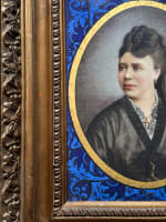 Tableau ancien plaque porcelaine portrait femme homme costume Yvetot Limoges x 2 - Miniature 9