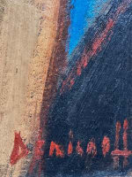 Beau tableau ancien Pierre Demianoff Séte portrait jeune femme nue fauve 1960 - Miniature 5