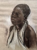 Louis Jean Beaupuy dessin ancien portrait de jeune fille africaine art déco - Miniature 2