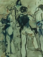 Ancien dessin portrait atelier modèle beaux arts Jean Terles art déco - Miniature 1