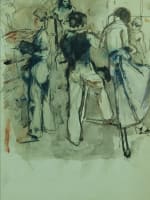 Ancien dessin portrait atelier modèle beaux arts Jean Terles art déco - Miniature 3