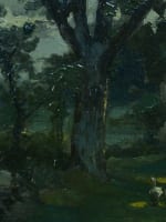 Tableau ancien Bretagne impressionniste la gardienne d'oies Henri Saintin XIXe - Miniature 4