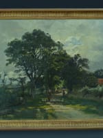 Tableau ancien Bretagne impressionniste la gardienne d'oies Henri Saintin XIXe - Miniature 11