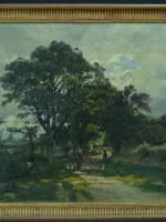 Tableau ancien Bretagne impressionniste la gardienne d'oies Henri Saintin XIXe - Miniature 12