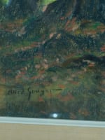 Ancien tableau breton forêt de Beffou paysage sabotier Côtes d'Armor Alb. Gouget - Miniature 8