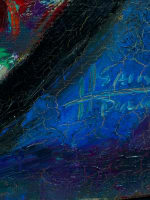 Tableau ancien marine nature morte poissons expressionniste Henry Saint Plancat - Miniature 6