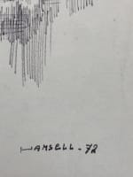 Ancien dessin plume sur papier, signé Marcel Hamsell couple enlacé 1972 Judaïca - Miniature 4