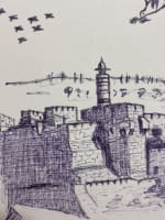Ancien dessin crayon Maxa Nordeau Israel colombe paix Jerusalem ec. de Paris - Miniature 1