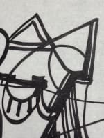 Ancien dessin, feutre signé Edgar Stoebel figure abstraction école de Paris - Miniature 3