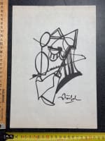 Ancien dessin, feutre signé Edgar Stoebel figure abstraction école de Paris - Miniature 5