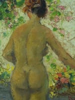 Très beau tableau portrait nu femme à la fenêtre André Hardy peintre Normandie - Miniature 8