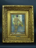 Très beau tableau portrait nu femme à la fenêtre André Hardy peintre Normandie - Miniature 12