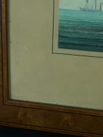 Grande aquarelle-gouache de marine frégate française atelier des Roux Marseille - Miniature 12