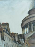 Tableau ancien vue de la rue Valette Panthéon 5e Paris Cesar Bron Suisse 1930 - Miniature 4