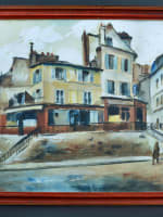 Tableau ancien vue de la place Lucien Herr 5e Paris Cesar Bron Suisse art deco - Miniature 1