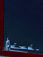 Tableau ancien symboliste bord de mer clair de lune marine Saint Tauzin Rivière - Miniature 6