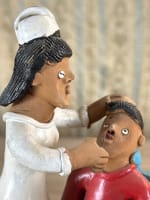 Ancienne sculpture, dentiste, dentisterie, Brésil 1950 médical art populaire 2 - Miniature 3