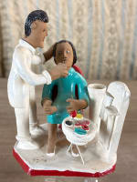 Ancienne sculpture, dentiste, dentisterie, Brésil 1950 médical art populaire 2 - Miniature 4