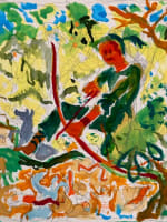 Aquarelle Jean Terles portrait Robin des Bois Ivanhoé Sherwood Archer Arbre - Miniature 1