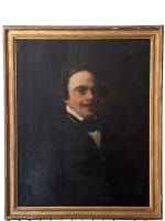 Tableau ancien huile portrait homme de lettre Charles Müller de Paris 1838 HST - Miniature 5