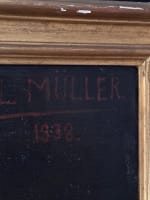 Tableau ancien huile portrait homme de lettre Charles Müller de Paris 1838 HST - Miniature 6