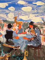 Peinture Jean Terles repas champêtre animé provençal musique banquet - Miniature 3