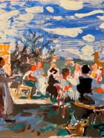 Peinture Jean Terles repas champêtre animé provençal musique banquet - Miniature 5