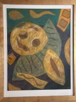 Tableau moderne Henri Goetz composition abstraite pastel 110 cm cadre dessin - Miniature 5