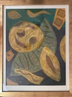 Tableau moderne Henri Goetz composition abstraite pastel 110 cm cadre dessin - Miniature 8