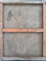 Tableau ancien portrait jeune fille assise chapeau chaise jardin impressionniste - Miniature 13