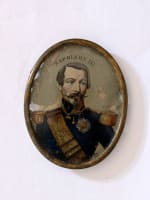Napoléon Bonaparte ancien portrait fixé sous verre Napoleonica XIXe - Miniature 1