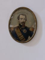 Napoléon Bonaparte ancien portrait fixé sous verre Napoleonica XIXe - Miniature 3