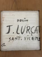 Ancienne céramique Jean Lurçat design vintage portrait visage fantastique cadre - Miniature 5