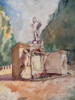 Ancien dessin étude de monument jardin Jean Terles Art Deco - Miniature 1